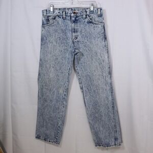 Dakota Straight Leg Jeans Mens 34x30 Blue Acid Wash Vintage 80s 90s Denim